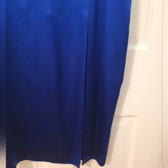 Amanda Uprichard Blue Silk Midi Dress - Picture 4 of 10